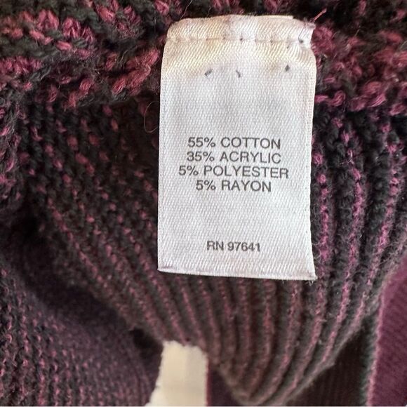 J Jill Maroon Ribbed Knit Open Cardigan Sweater Size Small - Picture 7 of 7